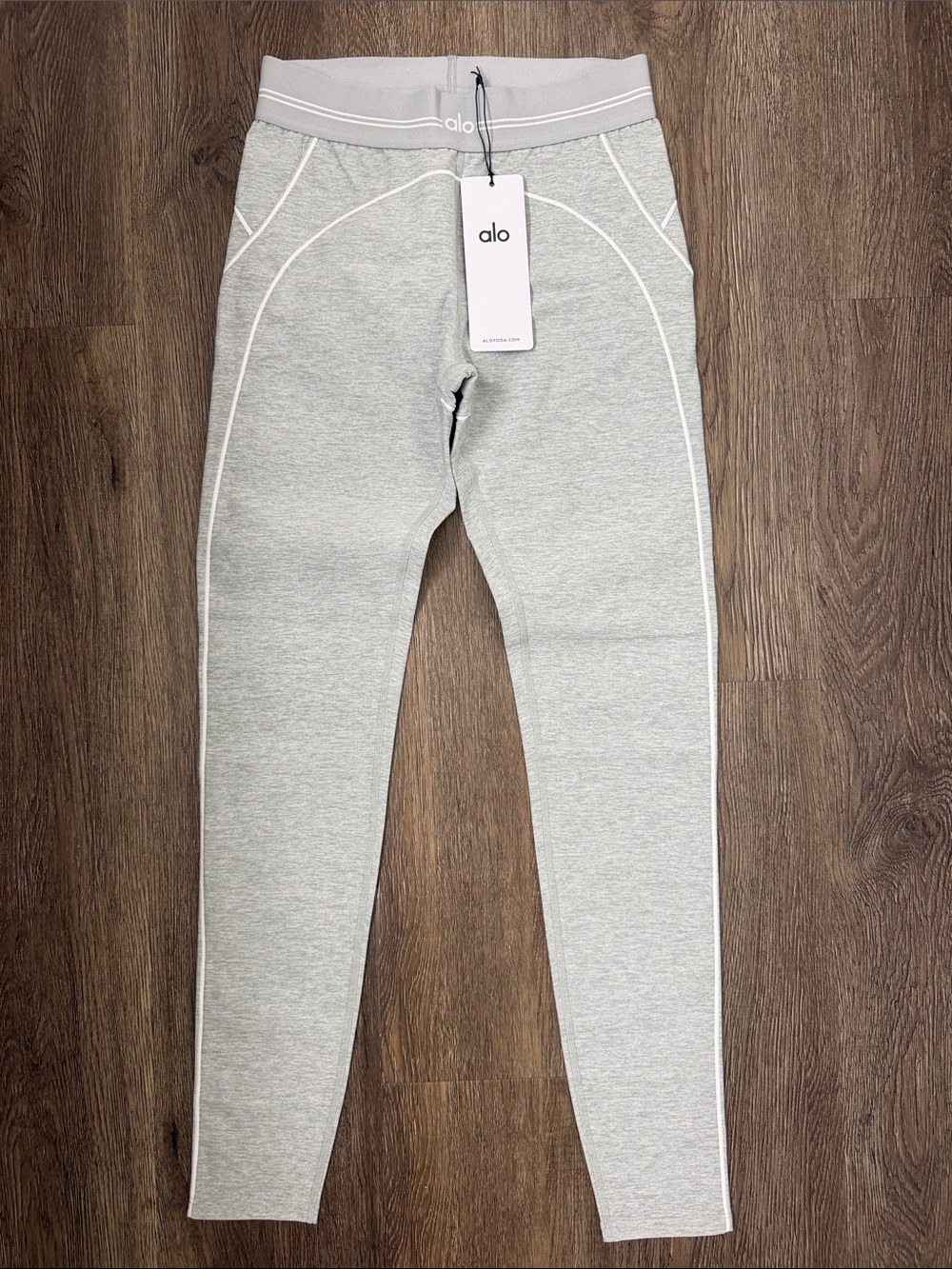 Alo Yoga Alosoft High Waist Heart Throb FLegging Core Athletic Heather Grey/Whit